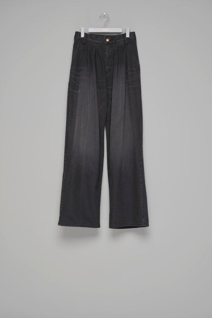 ACCORDION TUCK WORK PANTS - CHARCOAL / M26H9PL008-MASU Official Online Store