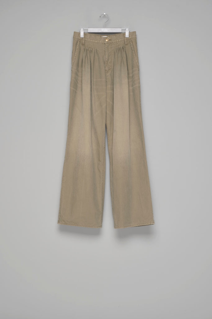 ACCORDION TUCK WORK PANTS - OLIVE / M26H9PL008-MASU Official Online Store
