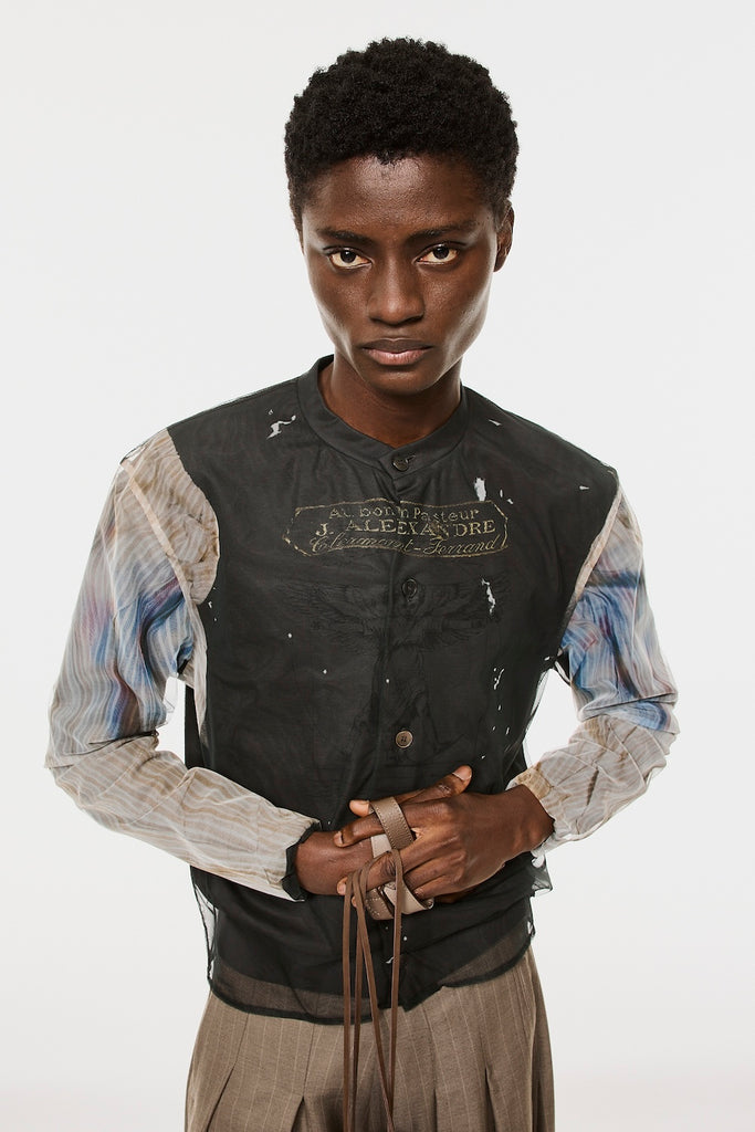 ANGEL DIAGRAM LAYERED CARDIGAN - BLACK / M26H9CS005-MASU Official Online Store