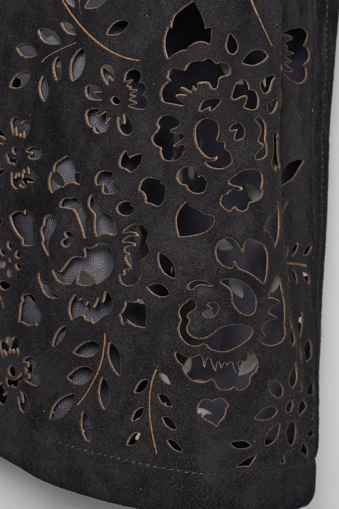 BANDANA HOLE LEATHER HALF SLEEVE SHIRT - BLACK / M26U6SH002-MASU Official Online Store