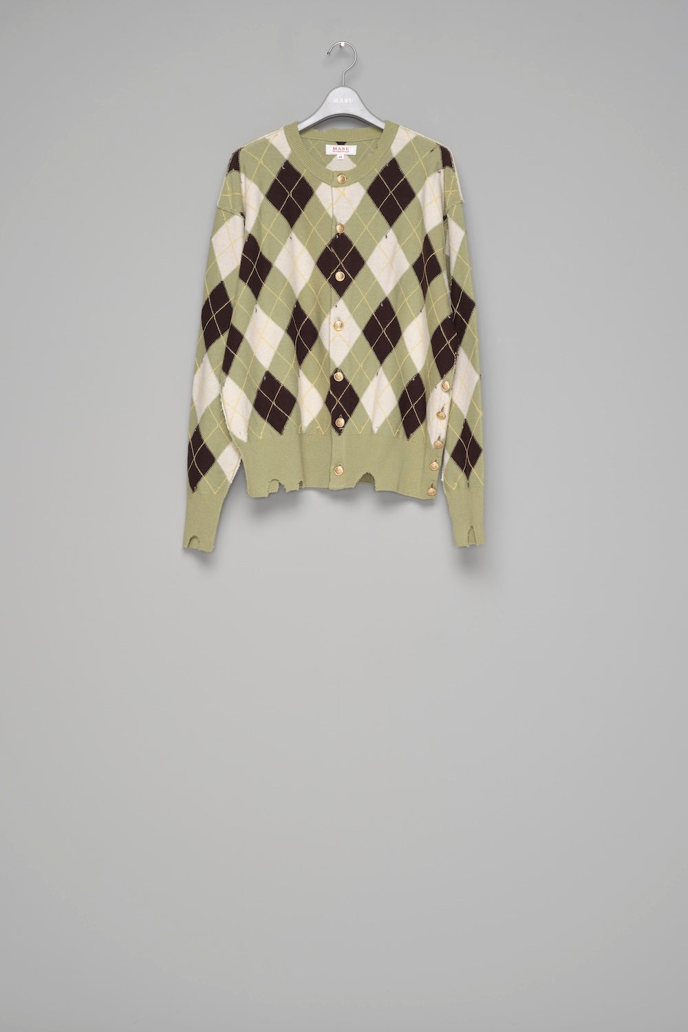 Diamond Scraped Cardigan - Pistachio - MASU– MASU Official Online
