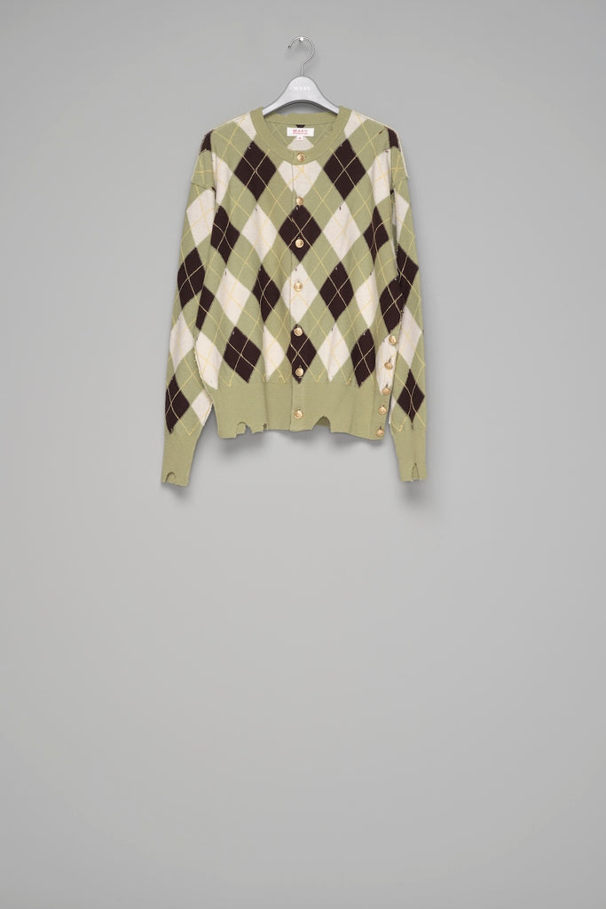 DIAMOND SCRAPED CARDIGAN - PISTACHIO / M26H9KN003-MASU Official Online Store