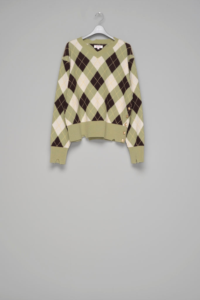 DIAMOND SCRAPED SWEATER - PISTACHIO / M26H9KN002-MASU Official Online Store