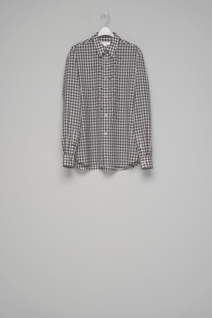 HEART HOLE PLAID SHIRT - BLACK / M26H9SL002-MASU Official Online Store