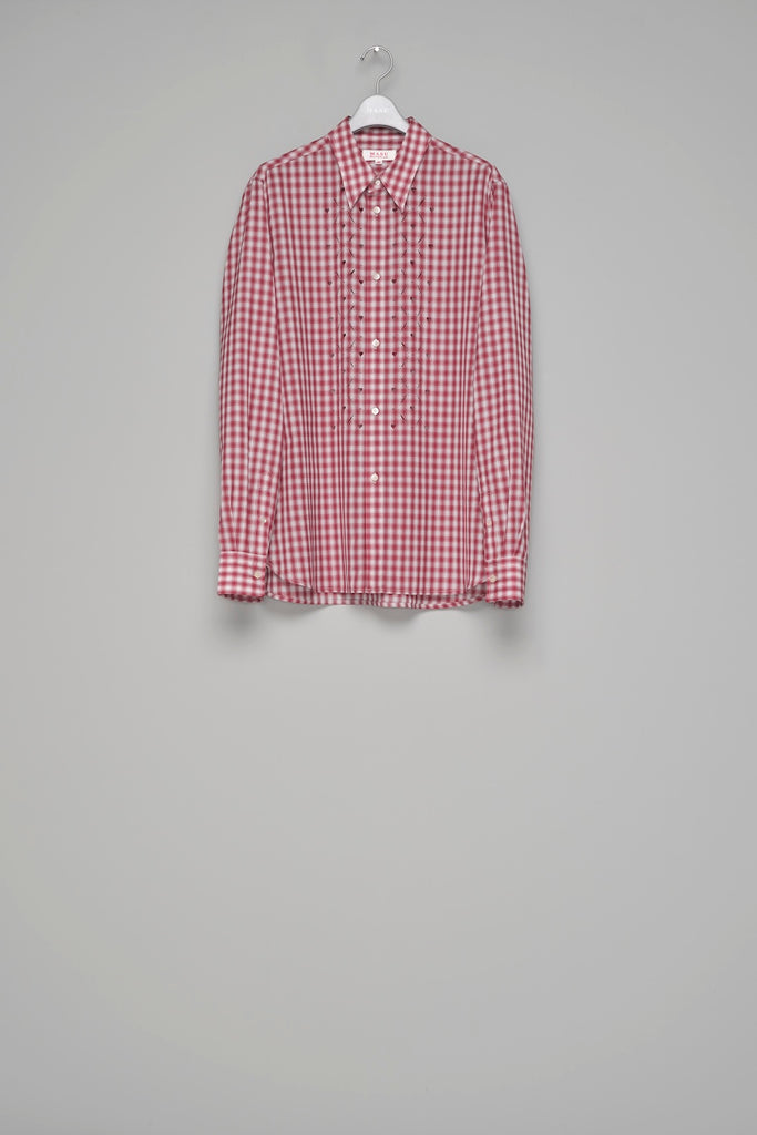HEART HOLE PLAID SHIRT - RED / M26H9SL002-MASU Official Online Store