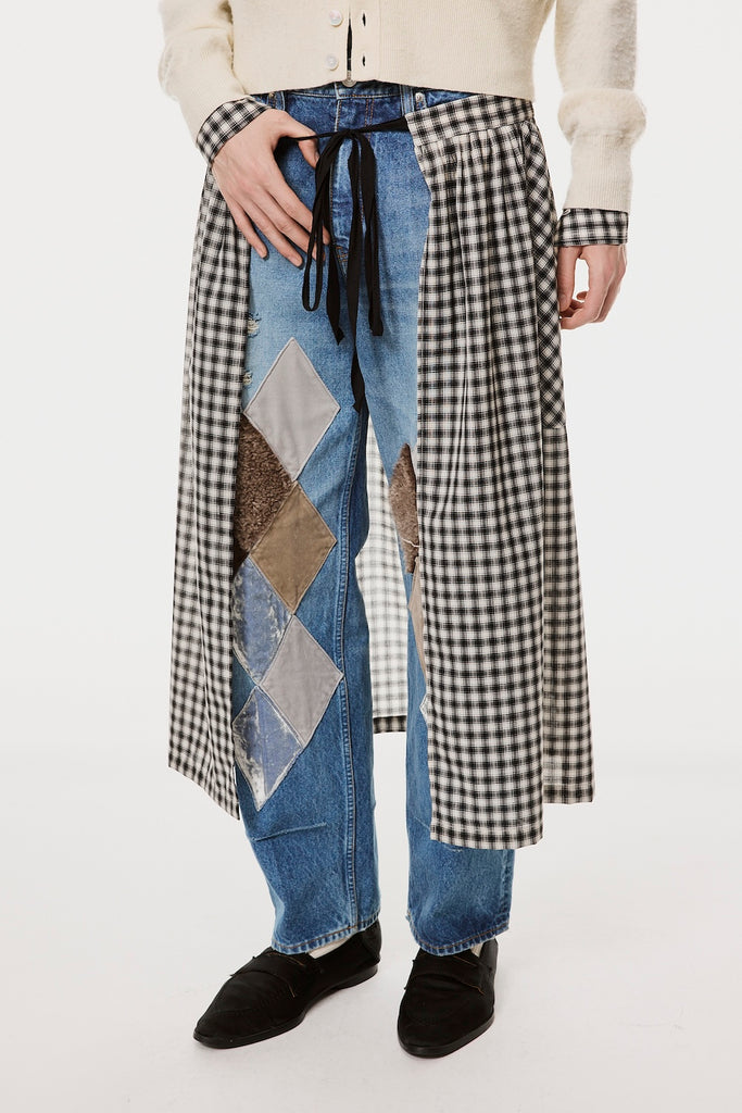 KNIGHT PLAID APRON - BLACK / M26H9OJ009-MASU Official Online Store
