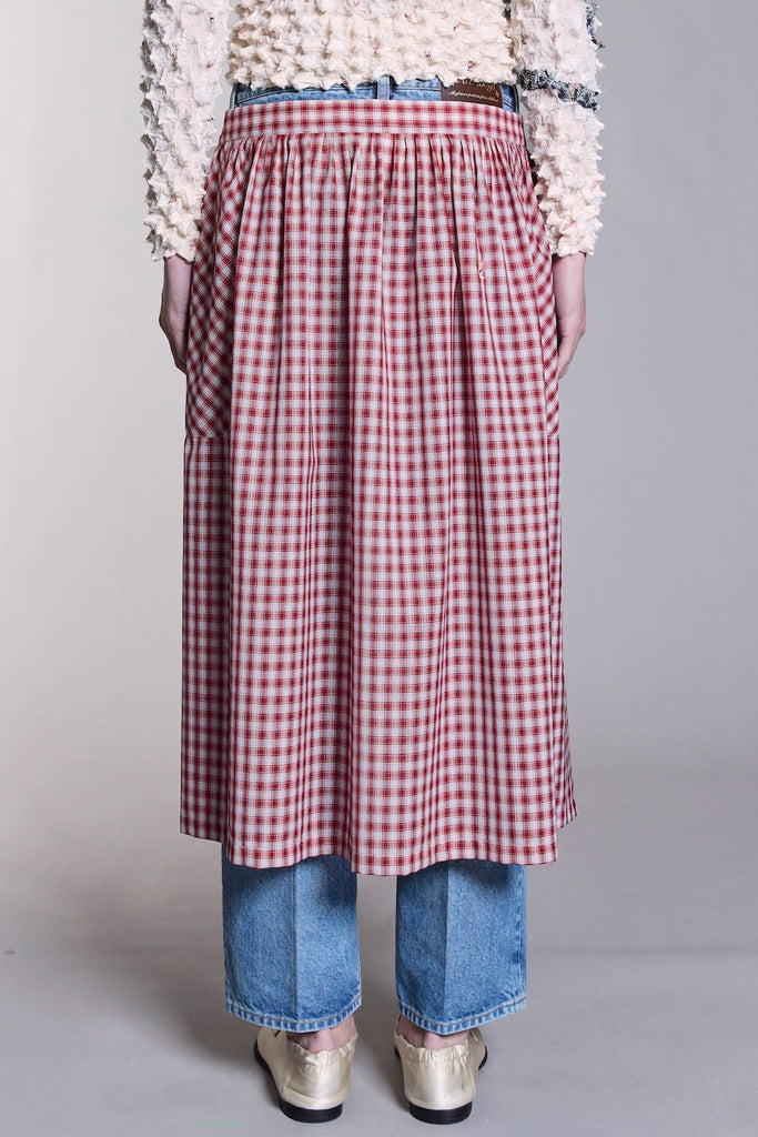 KNIGHT PLAID APRON - RED / M26H9OJ009-MASU Official Online Store