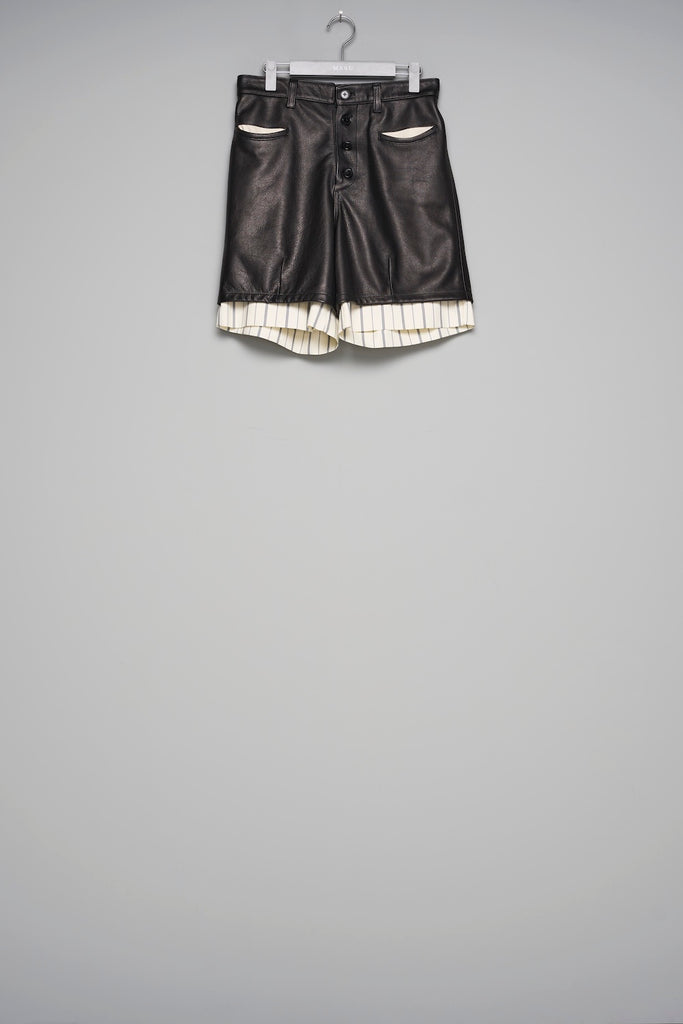 LEATHER SHORTS - BLACK / M26U6PS002-MASU Official Online Store