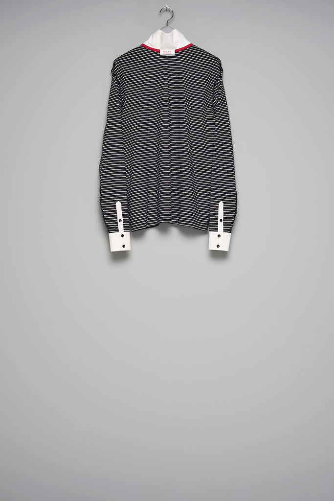 OPPOSITE STRIPE PULLOVER SHIRT - BLACK / M26U6CS009-MASU Official Online Store