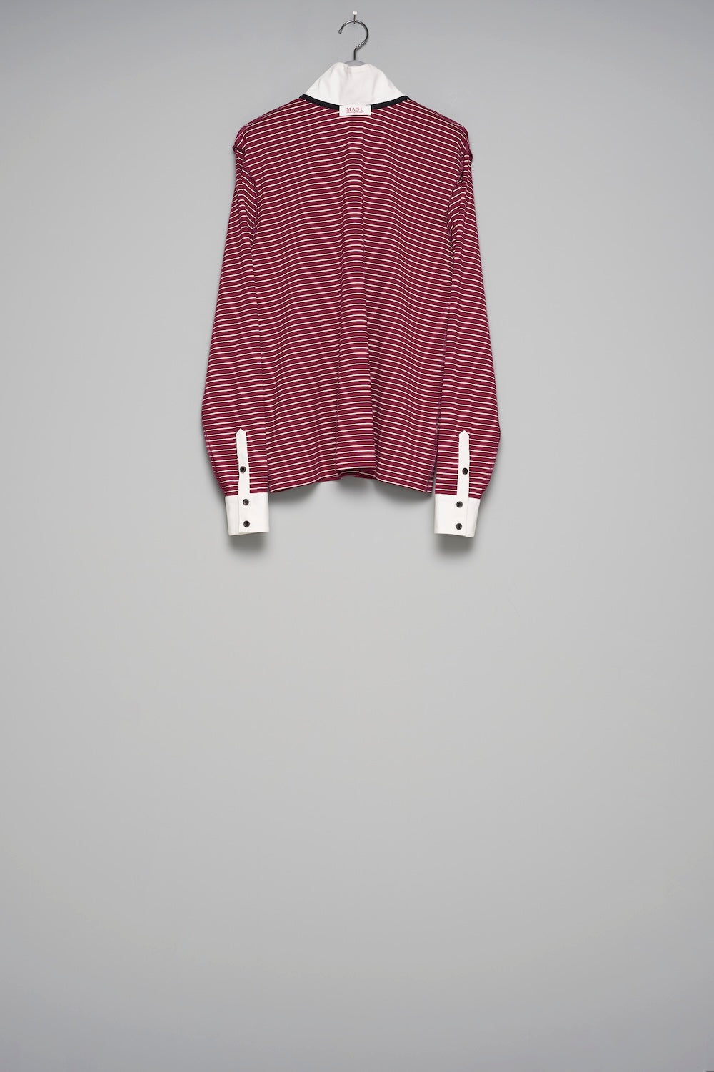 Opposite Stripe Pullover Shirt - Wine Red - MASU– MASU Official