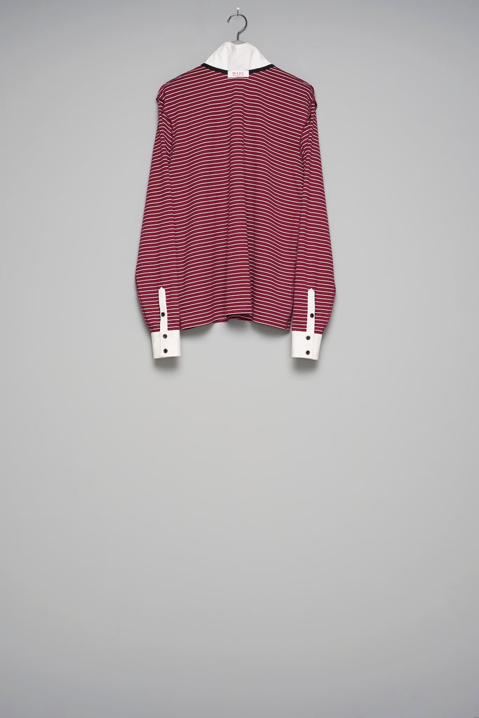 OPPOSITE STRIPE PULLOVER SHIRT - WINE RED / M26U6CS009-MASU Official Online Store