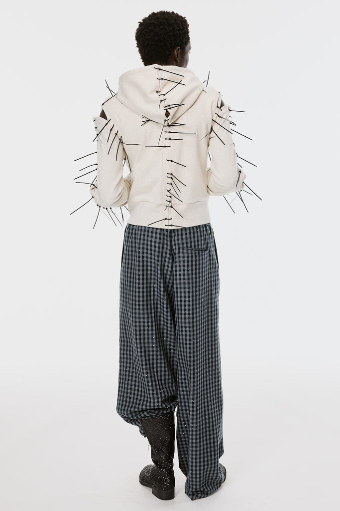 SPARKLING PLAID WIDE EASY PANTS - BLACK / M26U6PL009-MASU Official Online Store