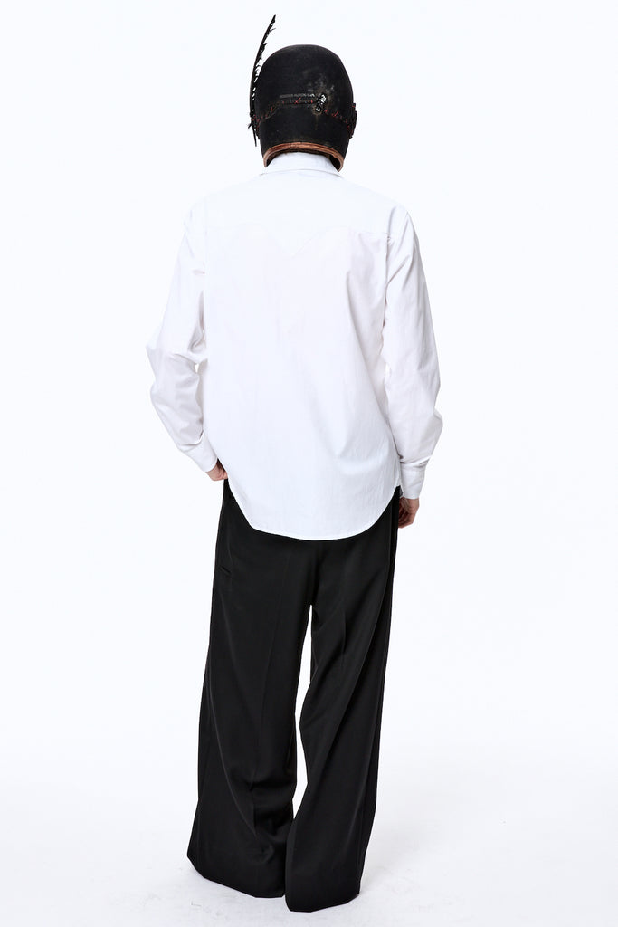 TUCKED WIDE TROUSERS - BLACK / M25F9PL007-MASU Official Online Store