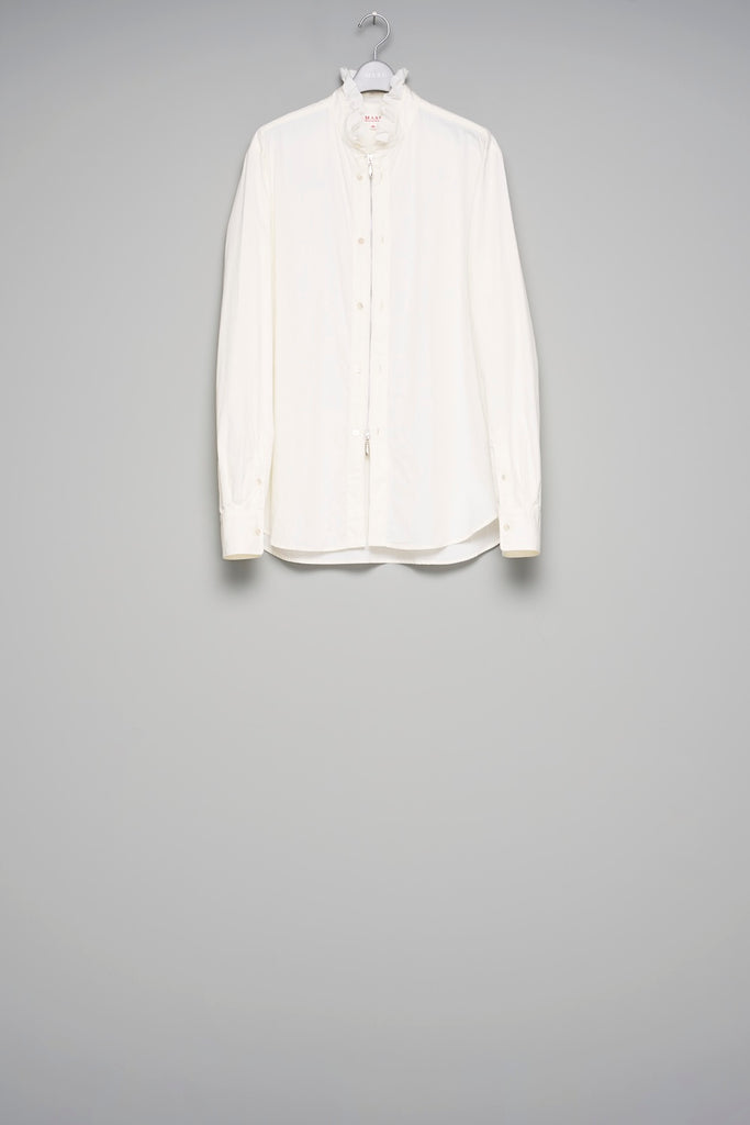 ZIP-UP FRILL COLLAR SHIRT - ECRU / M26U6SL004-MASU Official Online Store