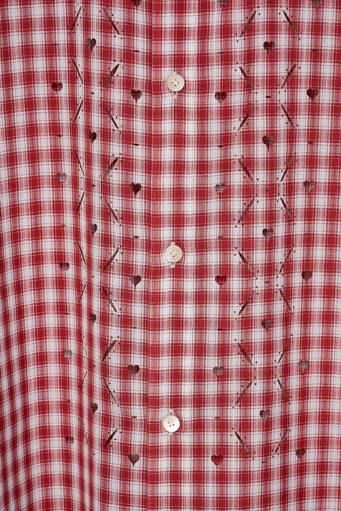 HEART HOLE PLAID SHIRT - RED / M26H9SL002-MASU Official Online Store