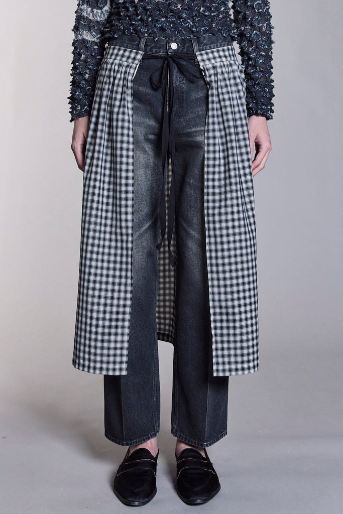 KNIGHT PLAID APRON - BLACK / M26H9OJ009-MASU Official Online Store