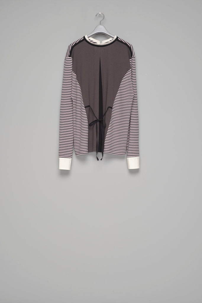 OPPOSITE WAFFLE STRIPE PULLOVER SHIRT - PINK / M26H9CS006-MASU Official Online Store