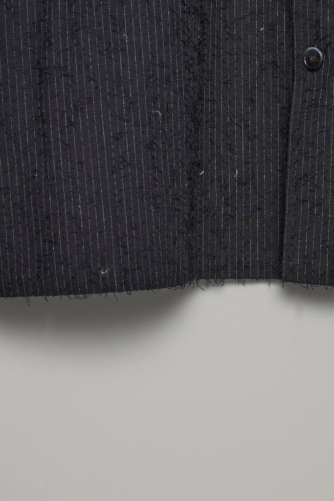 SHAGGY STRIPE HALF SLEEVE SHIRT - BLACK / M26U6SH004-MASU Official Online Store