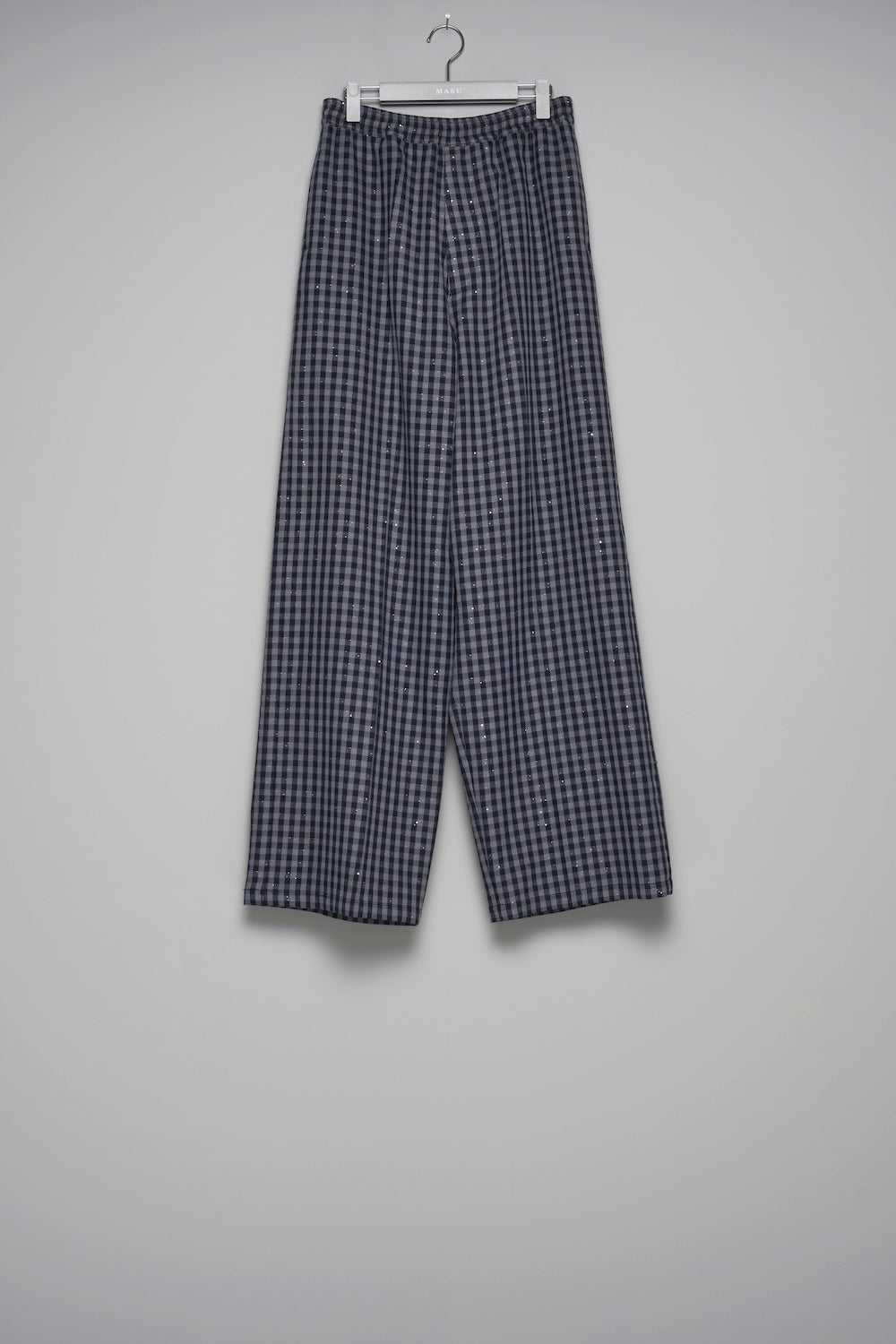 パンツ MASU SPARKLING PLAID WIDE EASY PANTS 46 Sparkling Plaid Wide Easy Pants - Black - MASU– MASU Official