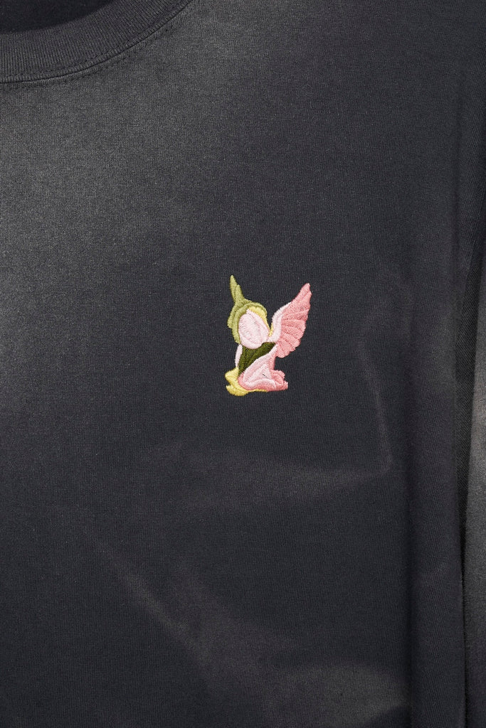 WASTED FLOWER ANGEL LONG SLEEVE T-SHIRT - BLACK / M26H9CS008-MASU Official Online Store