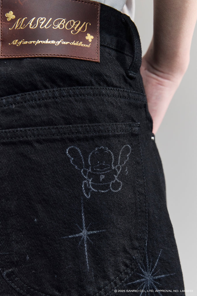 SANRIO ・ MASU ・ CITYSHOP BAGGY DENIM - BLACK / 25-030-042-9900-4-0-MASU Official Online Store