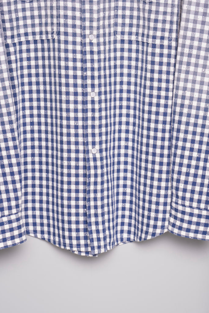 FADED SPARKLING PLAID SHIRT - BLUE / M26U6SL001-MASU Official Online Store