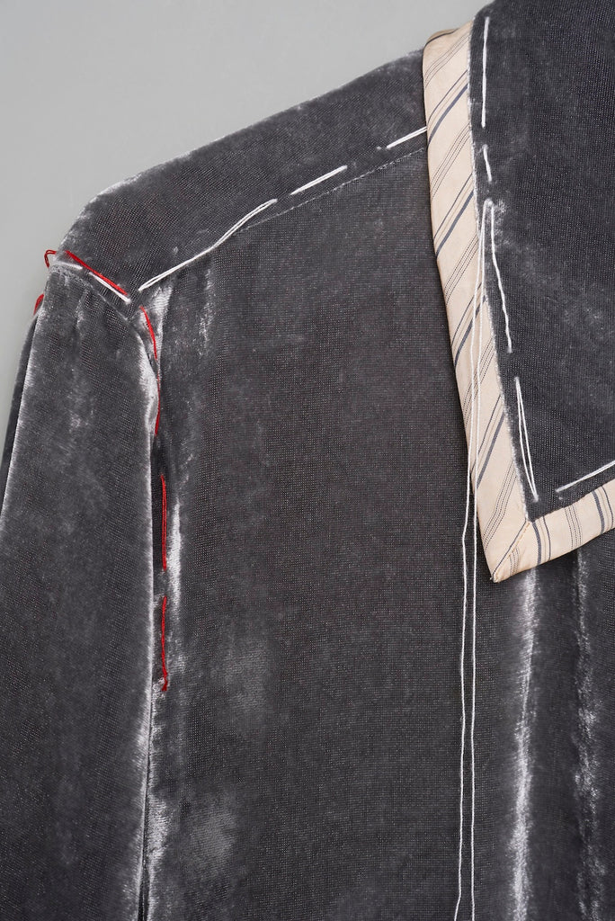UNEVEN VELVET JACKET - CHARCOAL / M26U6BL004-MASU Official Online Store