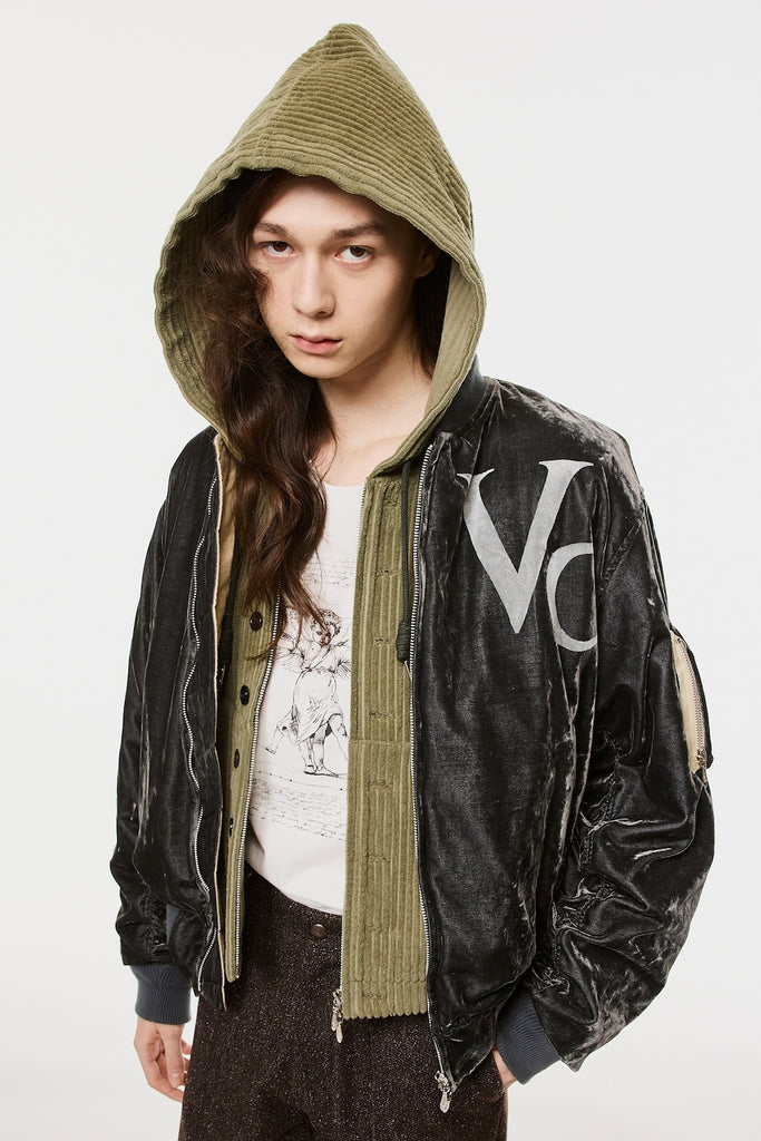 VC VELVET PUFFER BOMBER JACKET - DUSTY BLACK / M26H9BL004-MASU Official Online Store