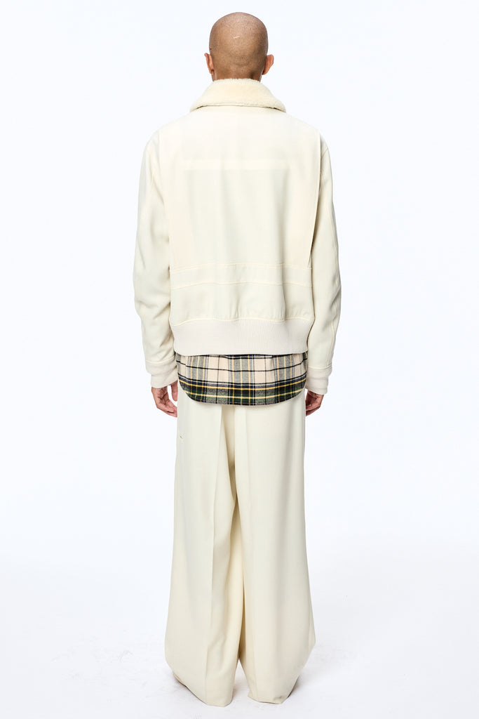 TUCKED WIDE TROUSERS - WHITE / M25F9PL007-MASU Official Online Store