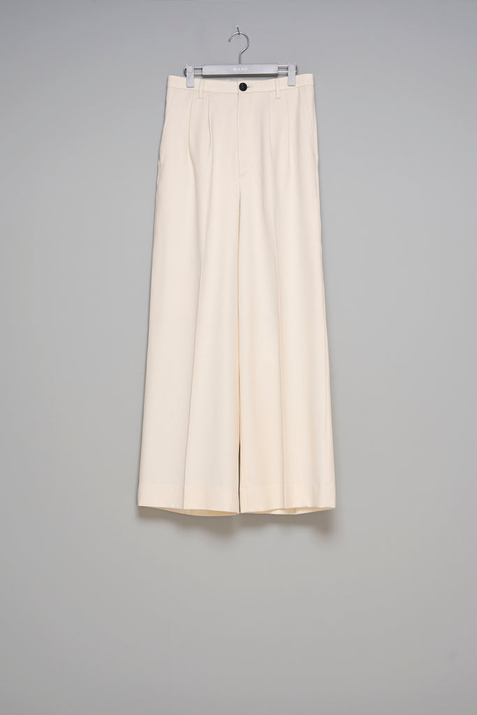TUCKED WIDE TROUSERS - WHITE / M25F9PL007-MASU Official Online Store
