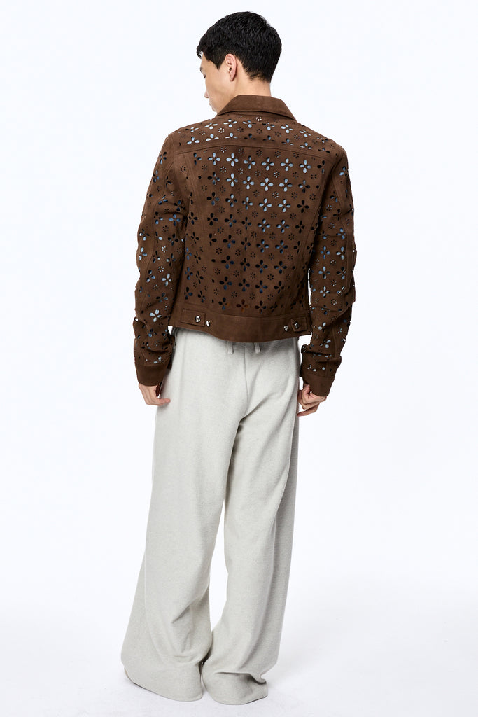 FLOWER HOLE LEATHER JACKET - BROWN / M25F9BL005-MASU Official Online Store