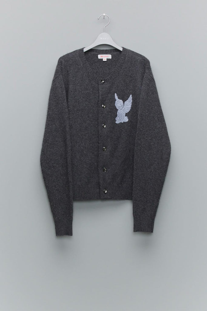 ANGEL EMBROIDERED CARDIGAN - CHARCOAL / MPFW-KN0124-MASU Official Online Store