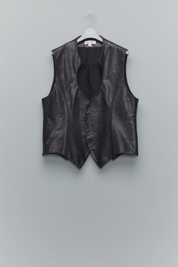 BAT LEATHER VEST - BLACK / MPFW-VT0224-MASU Official Online Store