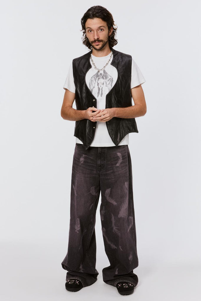 BAT LEATHER VEST - BLACK / MPFW-VT0224-MASU Official Online Store