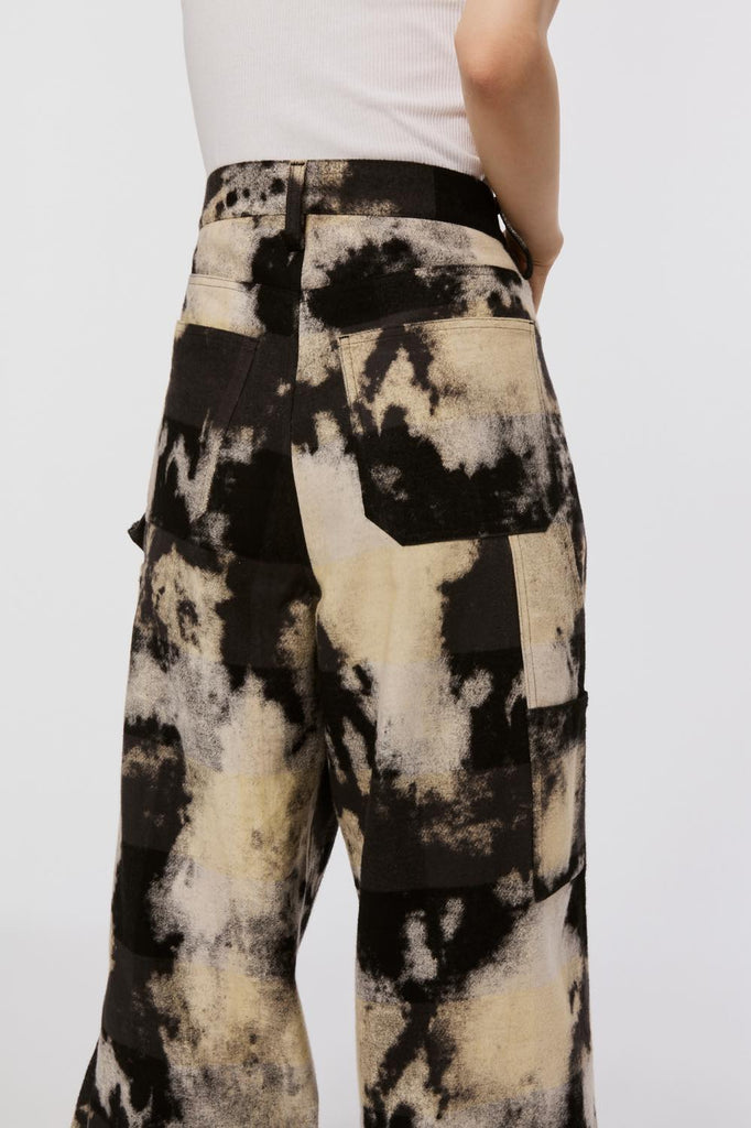 BLEACHED PLAID PAINTER PANTS - BLACK / MPFW-PT1824-MASU Official Online Store