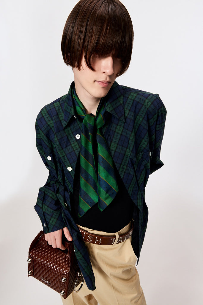 KNIGHT PLAID SHIRT - GREEN / M25K6SH008-MASU Official Online Store