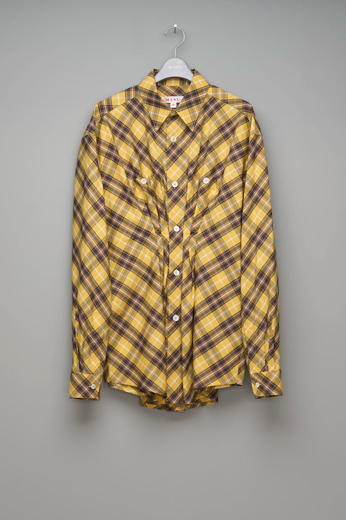 KNIGHT PLAID SHIRT - YELLOW / M25K6SH008-MASU Official Online Store