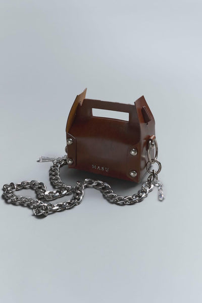 LEATHER CAKE MINI BAG - BROWN / MPFW-OJ0424-MASU Official Online Store