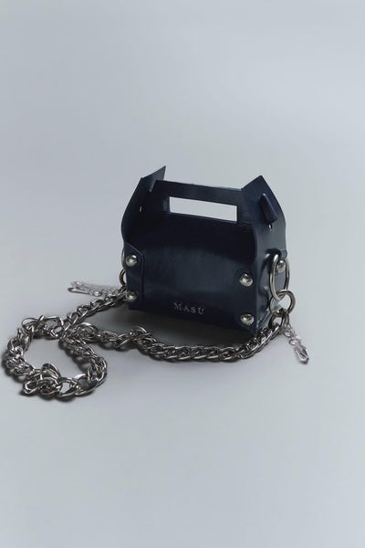 LEATHER CAKE MINI BAG - NAVY / MPFW-OJ0424