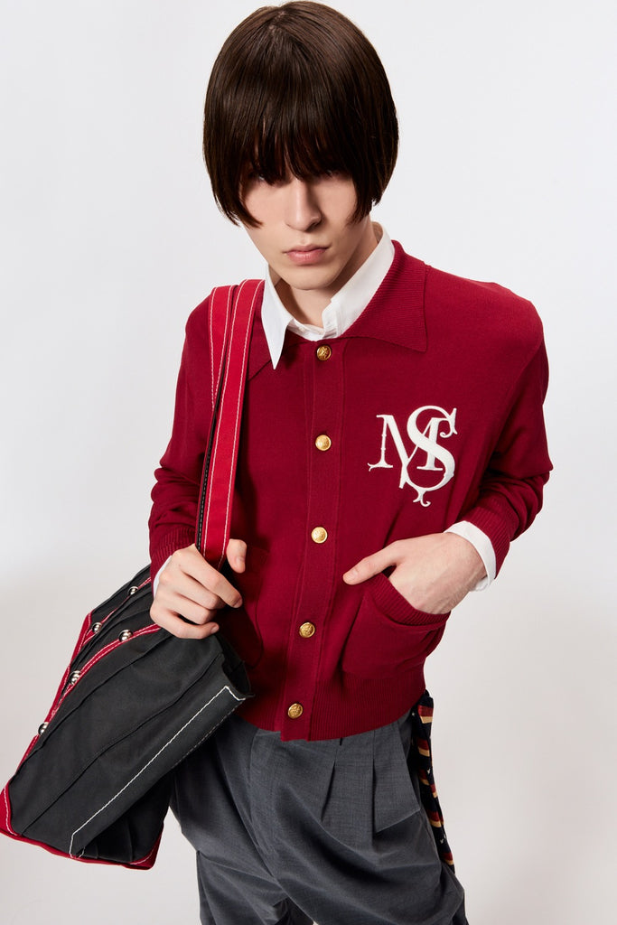 M.S. CREST CARDIGAN - RED / M25K6KN001-MASU Official Online Store