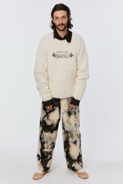 ORIGINAL MASU BRUSHED SWEATER - WHITE / MPFW-KN0424-MASU Official Online Store