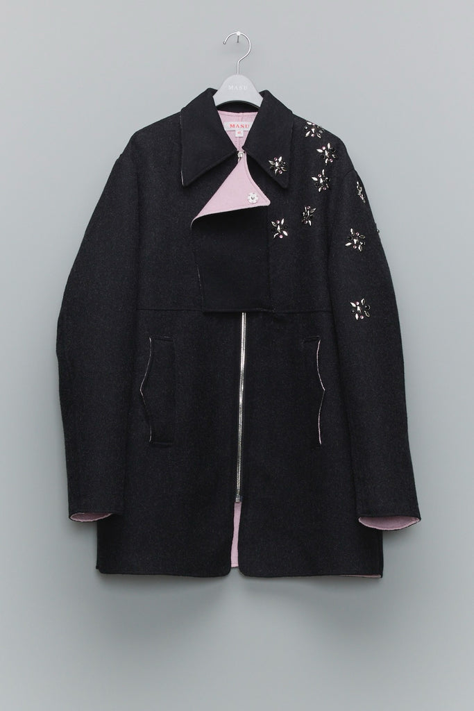 RAINDROP STUDS COAT - BLACK / MPFW-CT0124-MASU Official Online Store