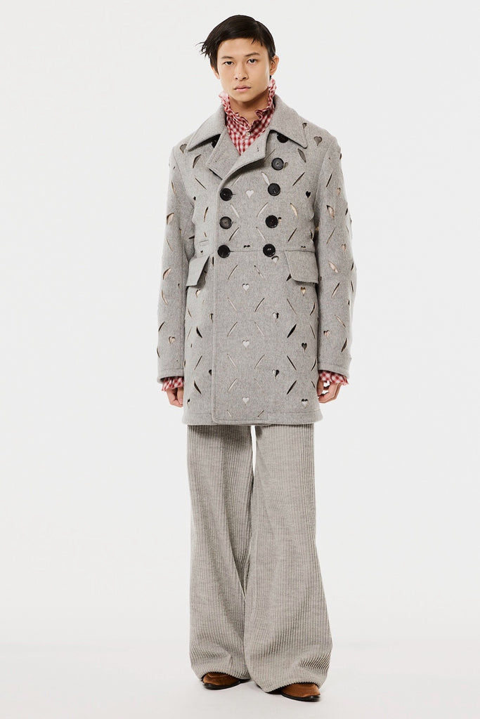 HEART HOLE PEA COAT - GRAY / M26H9CT001-MASU Official Online Store