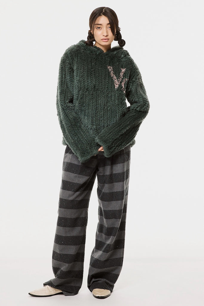 RABBIT FUR HOODIE - GREEN / M26H9KN004-MASU Official Online Store