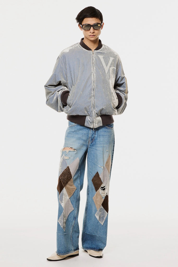 VC VELVET PUFFER BOMBER JACKET - DUSTY BLUE / M26H9BL004-MASU Official Online Store