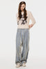 VELVET ACCORDION WIDE TROUSERS - DUSTY BLUE / M26H9PL010-MASU Official Online Store