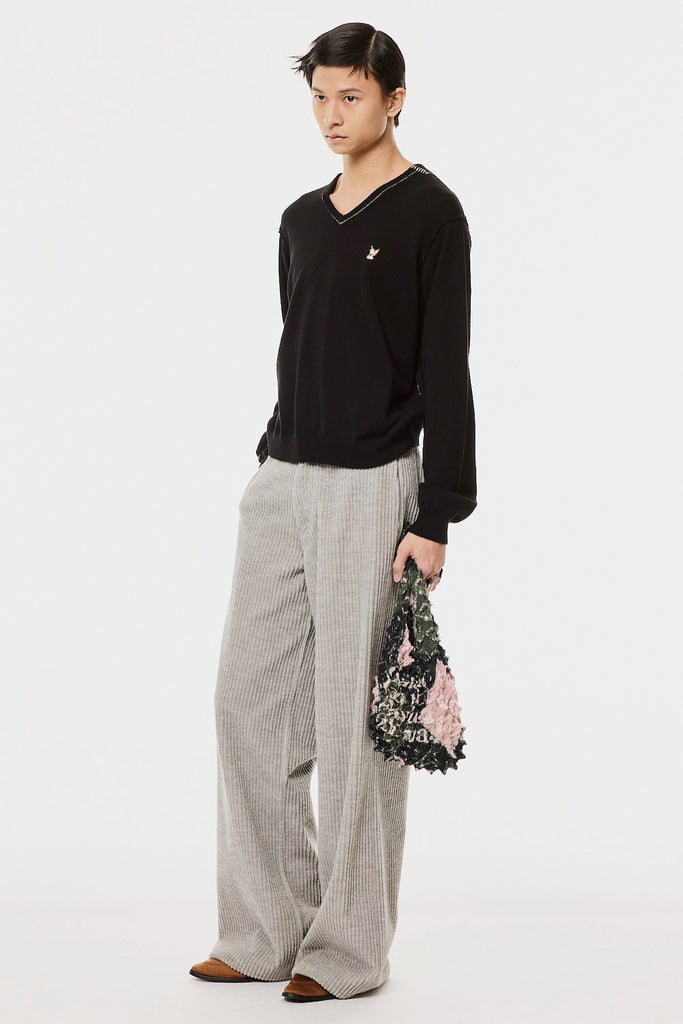CORDUROY WIDE TROUSERS - HEATHER GRAY / M26H9PL009-MASU Official Online Store