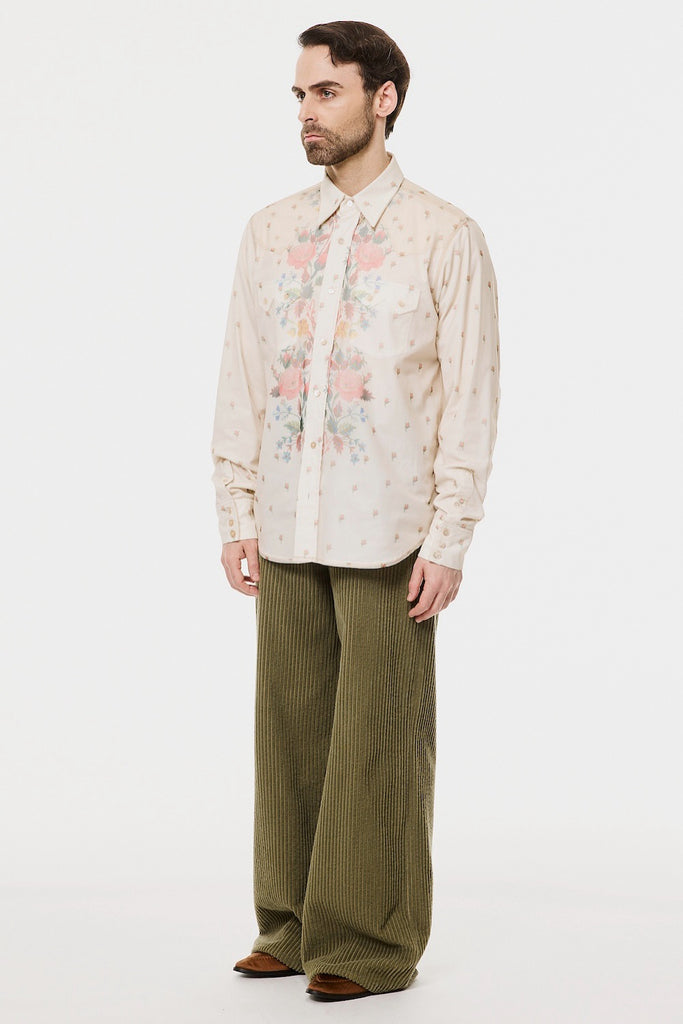 CORDUROY WIDE TROUSERS - MOSS GREEN / M26H9PL009-MASU Official Online Store