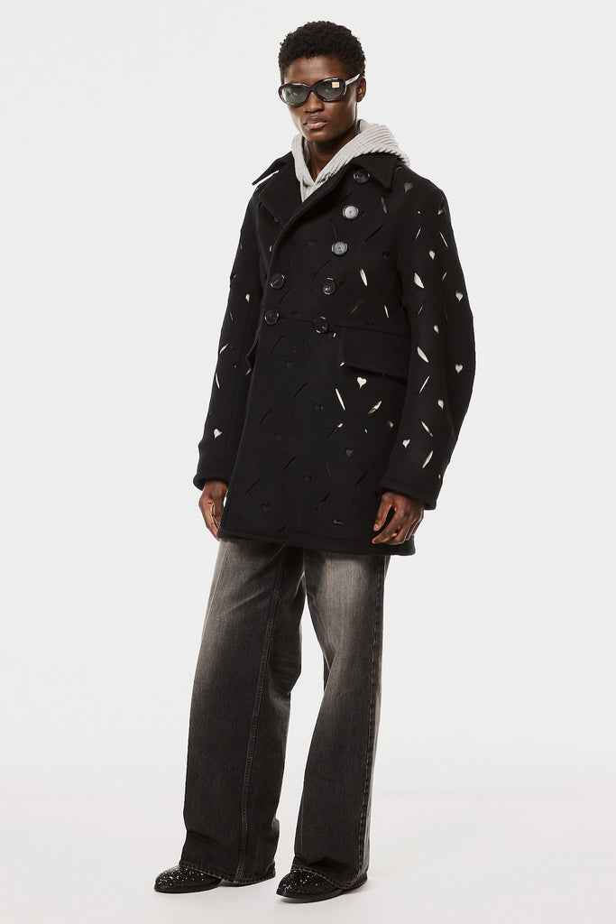 HEART HOLE PEA COAT - BLACK / M26H9CT001-MASU Official Online Store
