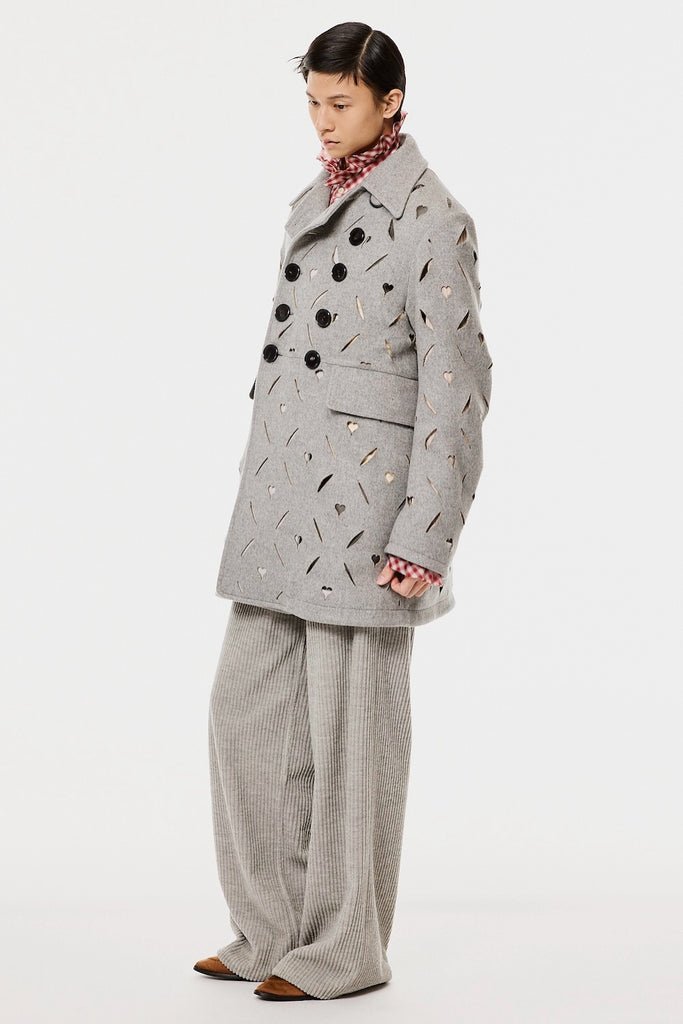HEART HOLE PEA COAT - GRAY / M26H9CT001-MASU Official Online Store